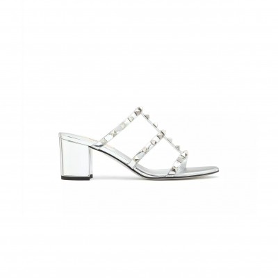 VALENTINO ROCKSTUD MIRROR-EFFECT SLIDE SANDAL 60MM 3W2S0C47WRP_S13